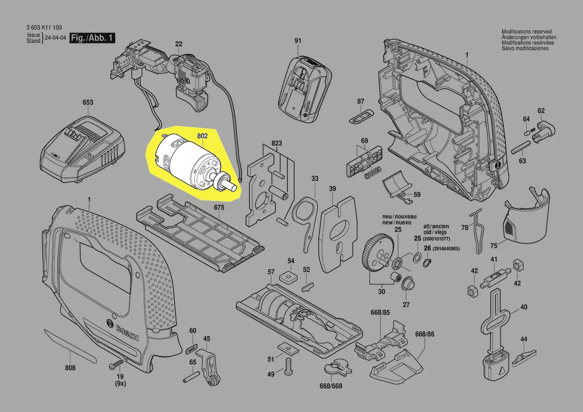 Moteur courant continu 18 V réf. 2 609 004 731 BOSCH